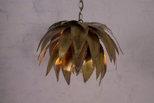 Lampada a sospensione Agave in ottone Maison Jansen
