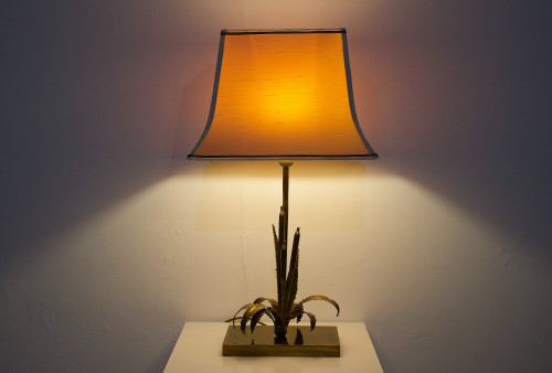 Lampada a canna in ottone di Maison Jansen