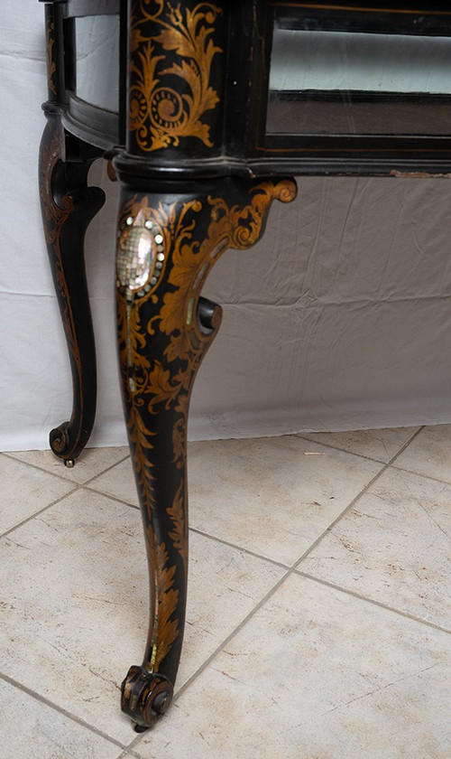Antica Vetrina Napoleone III Francese, Epoca XIX Secolo.