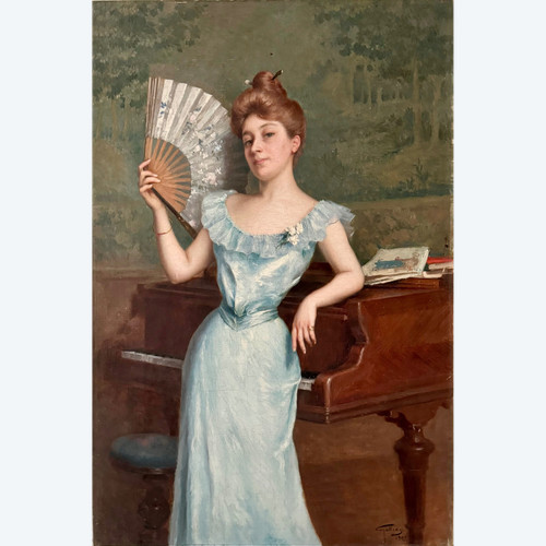 Ein elegantes Gemälde, 1903 von Octave Gallian gemalt