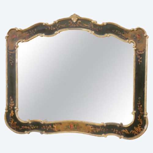 Wall Mirror with Lacquered Wood Frame