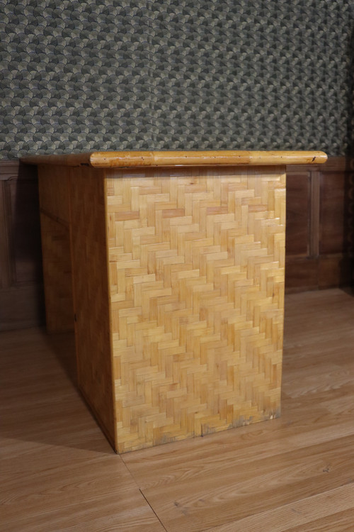 Bureau En Bambou, Rotin Et Laiton De Dal Vera, Italie, 1960s