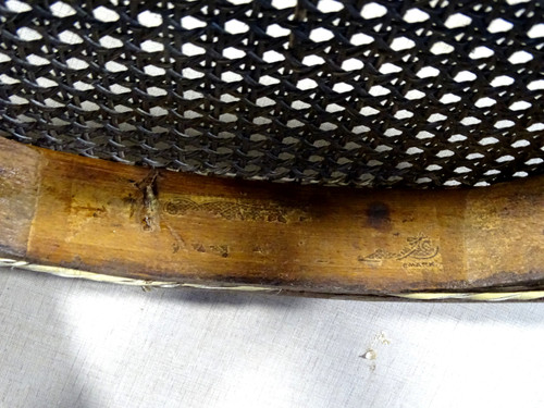 Caned foot stool, 1910 by Mundus, no Thonet- FUßSCHEMEL Père La chaise C