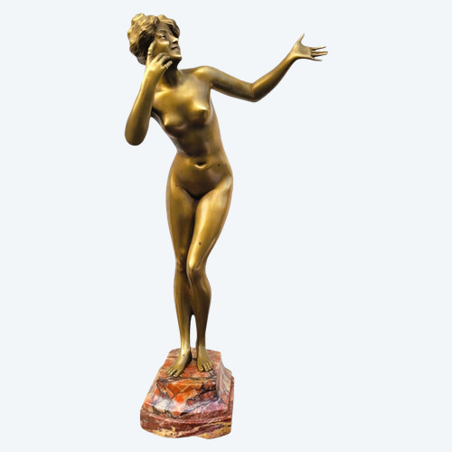 P Philippe, Nudo di donna in bronzo, Art Déco, XX secolo