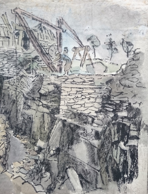 Chantier de construction, par Jules CHADEL 1900