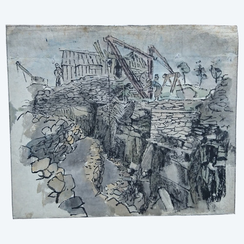 Chantier de construction, par Jules CHADEL 1900
