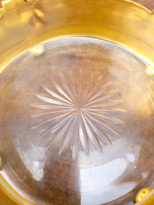 Coupe Aux Iris, Métal Doré Et Cristal, Art Nouveau, début XXème siècle