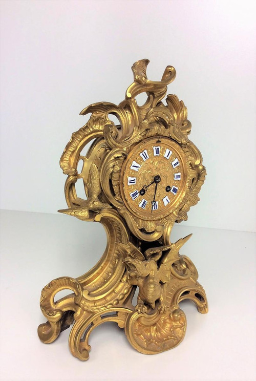 RABATT VON 25 % BIS 30.11 - Wunderschöne vergoldete Bronzeuhr - Napoleon III. -