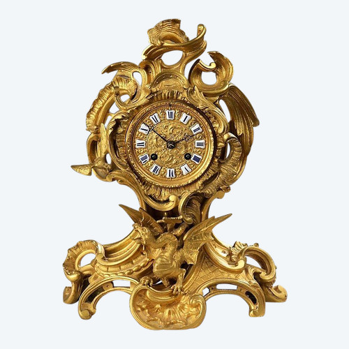 RABATT VON 25 % BIS 30.11 - Wunderschöne vergoldete Bronzeuhr - Napoleon III. -