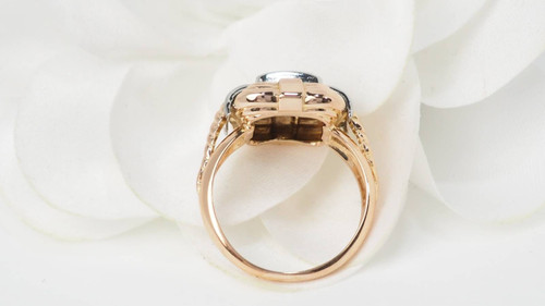 Bague Tank en or jaune et diamants