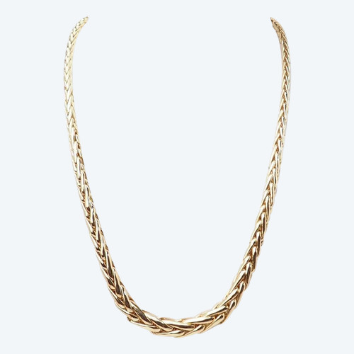 Collier maille plamier en or jaune 