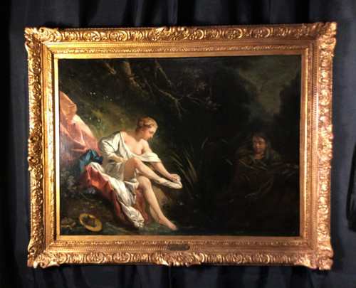 Remise 25\%  - D'après François BOUCHER - La Surprise - Huile sur toile - 19ème
