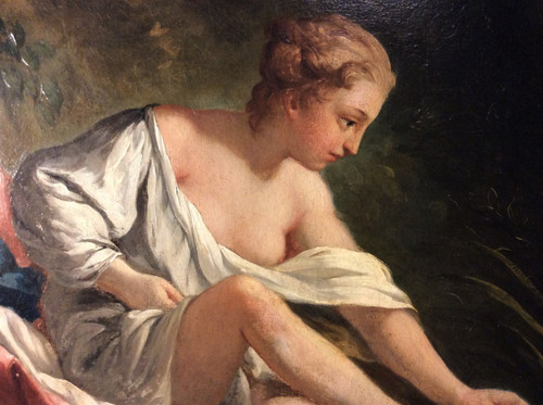Remise 25\%  - D'après François BOUCHER - La Surprise - Huile sur toile - 19ème