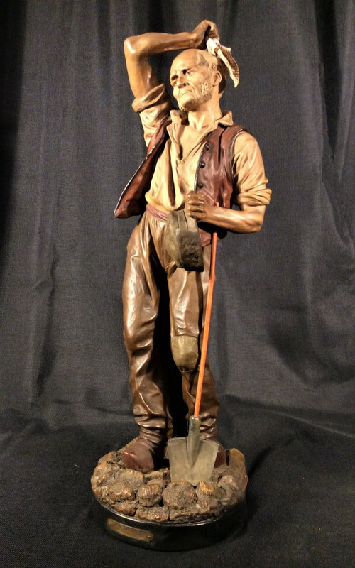 25\% remise  - Joseph Le GULUCHE - Terre Cuite Polychromée - 19ème siècle
