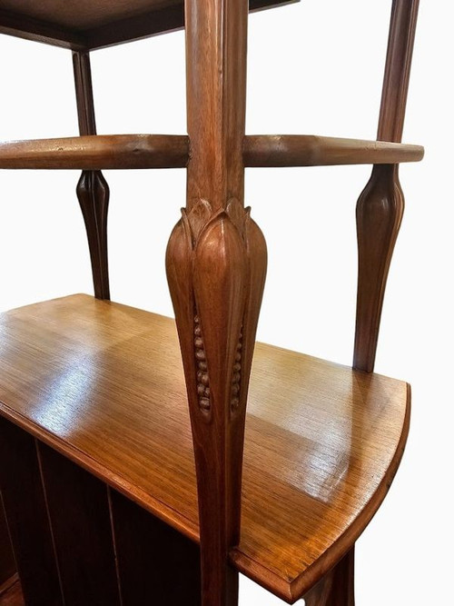 Louis Majorelle Art Nouveau Display Shelf "Poppies and Butterflies"