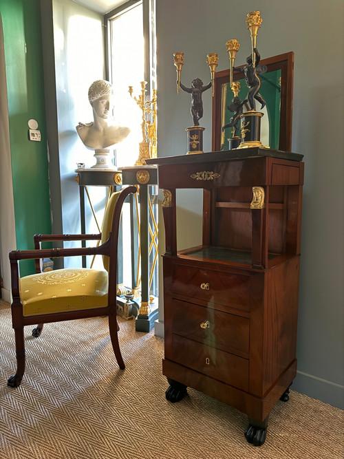 Pierre Benoit Marcion, superb barber shop stamped from the Consulate period, Return from Egypt.