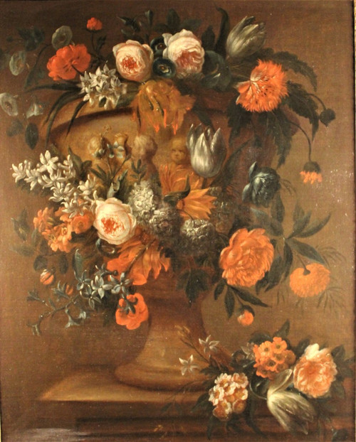 25% discount until 30.11 - VAN Der BEKEN - Vase of Flowers - Oil on Canvas - circa 1730