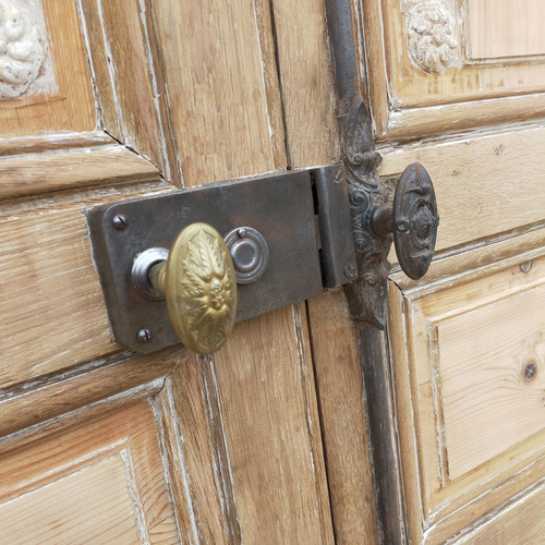Double Porte Haussmann Epoque 18810 Décorée De Fleurs Et Rinceaux