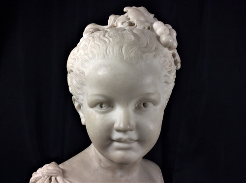 Sconto 25% fino al 30.11 - Bellissimo busto di fanciulla in marmo bianco - XIX secolo