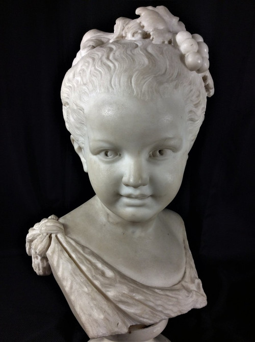 Sconto 25% fino al 30.11 - Bellissimo busto di fanciulla in marmo bianco - XIX secolo