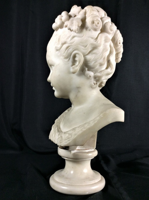 Sconto 25% fino al 30.11 - Bellissimo busto di fanciulla in marmo bianco - XIX secolo