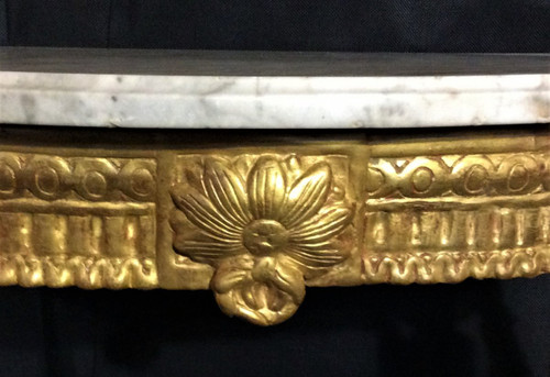 Remise 25\% - Console Demi-lune En Bois Doré - Epoque Louis XVI