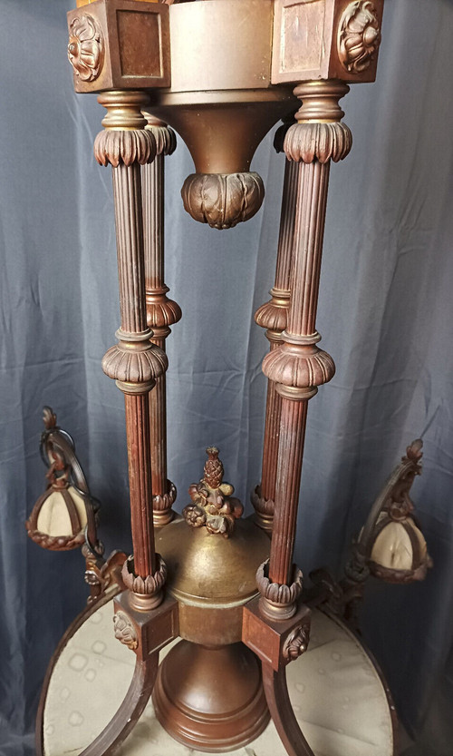 Grande lampadario in bronzo Luigi XVI