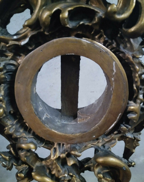 Ostensorio Rocaille in legno e stucco dorato