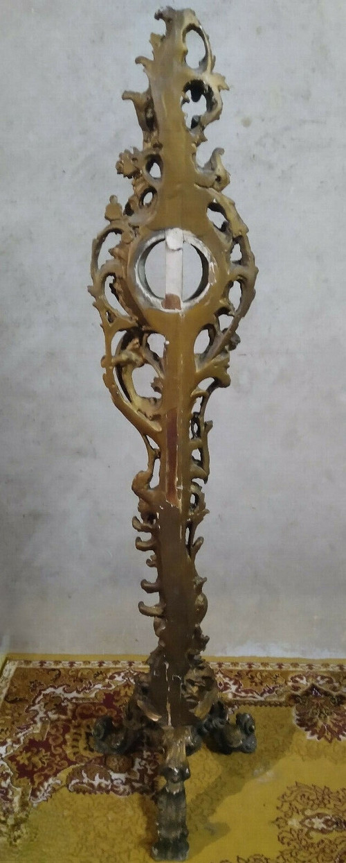 Ostensorio Rocaille in legno e stucco dorato