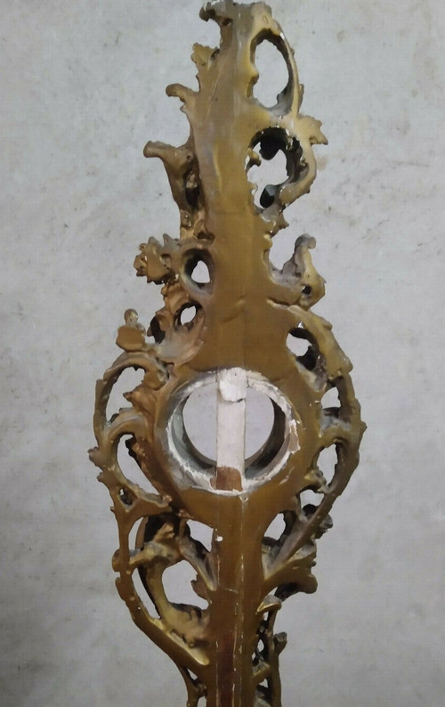 Ostensorio Rocaille in legno e stucco dorato