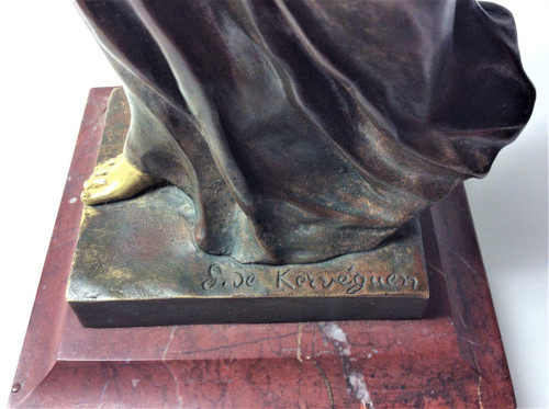Sconto fino al 30.11 - De Kerveguen - Statuetta Bronze Doré Et Bronze Patiné - XIXème
