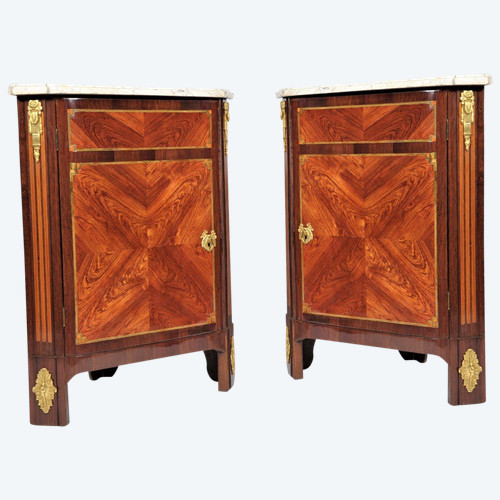 25\% remise -   Estampillées J. BIRCKLE - Belle Paire D'Encoignures -  Louis XV