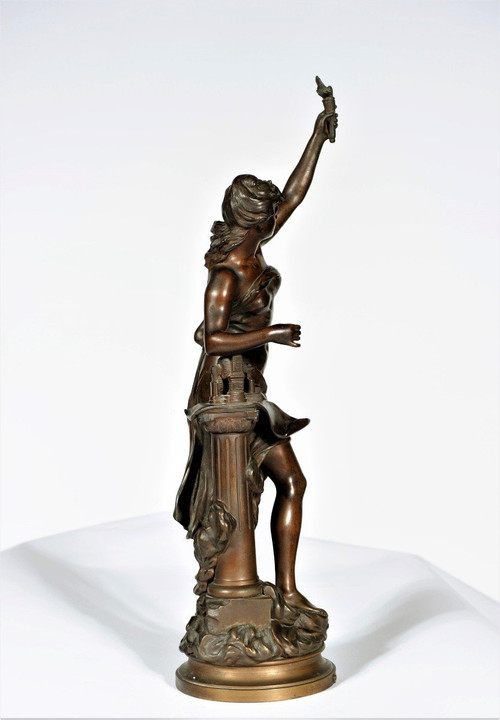 25\? discount until 30.11 - "La Science", Bronze à Patine Brune Signed Mathurin Moreau