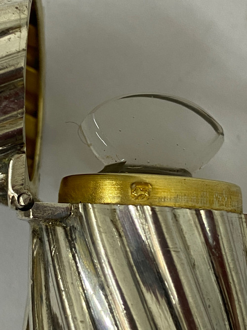 Flasche aus Silber und Vermeil aus dem 19. Jahrhundert.