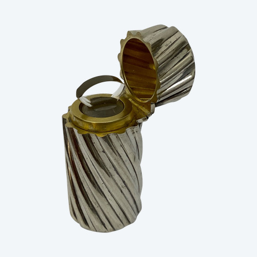 Flasche aus Silber und Vermeil aus dem 19. Jahrhundert.