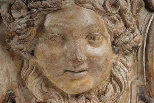 25 % discount until 30.11 - Elément Décoratif En Plâtre Sculpté En Bas Relief - XIXème