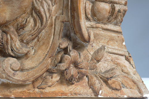 25 % discount until 30.11 - Elément Décoratif En Plâtre Sculpté En Bas Relief - XIXème