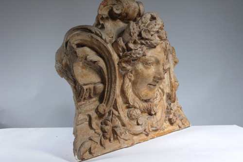25 % discount until 30.11 - Elément Décoratif En Plâtre Sculpté En Bas Relief - XIXème