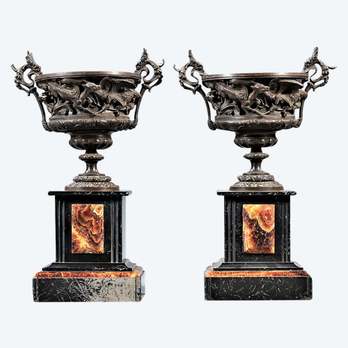 From 06.10 to 30.11 - Remise 25\% - Pair De Coupes Neo-renaissance - Chateau De Wannegem-lede