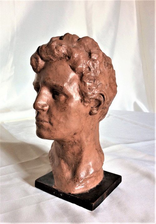Dal 06.10 al 30.11 - 25\ de remise - Busto di uomo - Terracotta - Firmato Victor Demanet