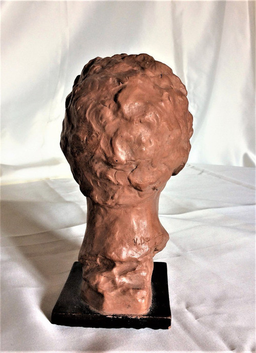 Dal 06.10 al 30.11 - 25\ de remise - Busto di uomo - Terracotta - Firmato Victor Demanet
