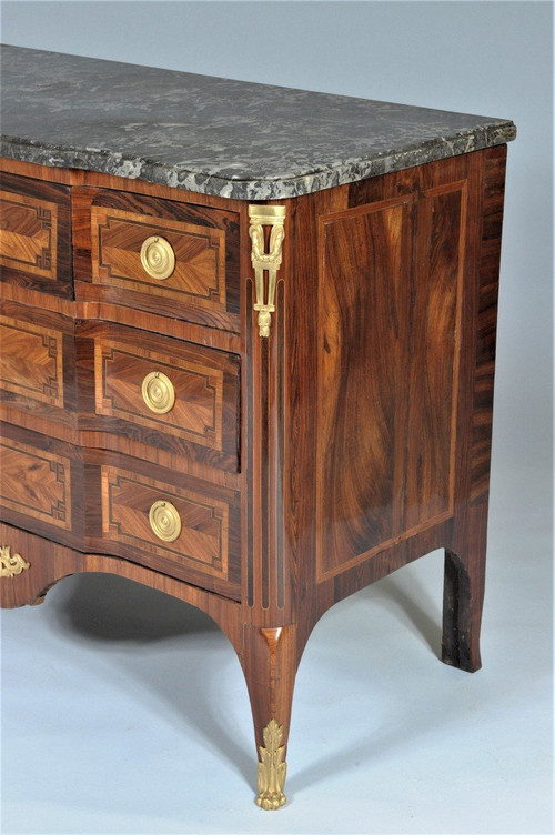  Remise 25\% Estampillée GENTY - Commode Bois De Rose Et Violette - XVIIIème