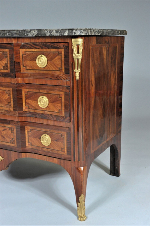  Remise 25\% Estampillée GENTY - Commode Bois De Rose Et Violette - XVIIIème