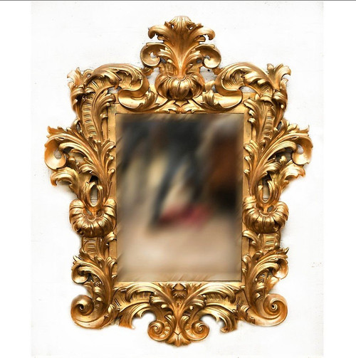 From 06.10 to 30.11 - REMISE 25\% - Beautiful Italian Gilded Wood Mirror - 19th Century