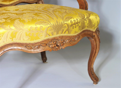25 % DISCOUNT UNTIL 30.11 - Stamped Nogaret A Lyon - Fauteuil A Dossier Plat -XVIIIème