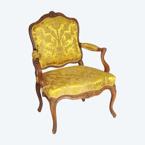 25 % DISCOUNT UNTIL 30.11 - Stamped Nogaret A Lyon - Fauteuil A Dossier Plat -XVIIIème