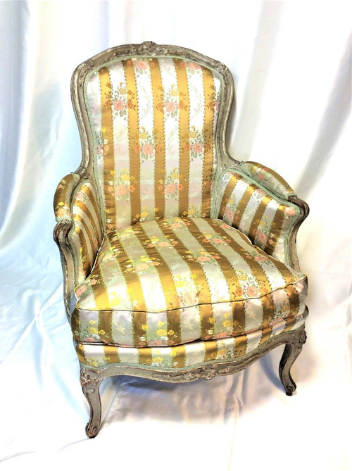 From 06.10 to 30.11 - REMISE de 25\% - Stamped E. Meunier - 18th Century Lacquered Wood Bergère