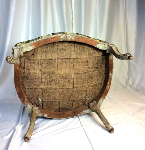 From 06.10 to 30.11 - REMISE de 25\% - Stamped E. Meunier - 18th Century Lacquered Wood Bergère