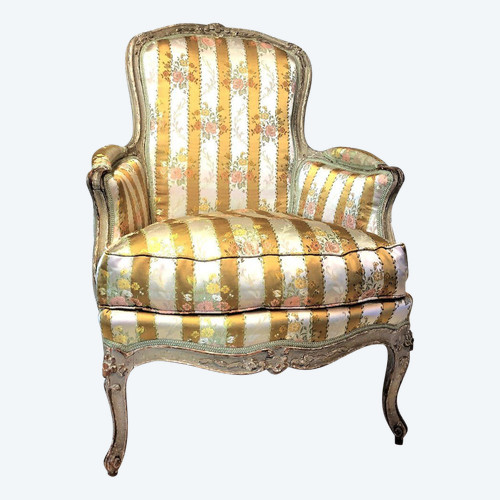 From 06.10 to 30.11 - REMISE de 25\% - Stamped E. Meunier - 18th Century Lacquered Wood Bergère