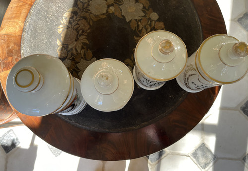 4 Paris porcelain pharmacy jars